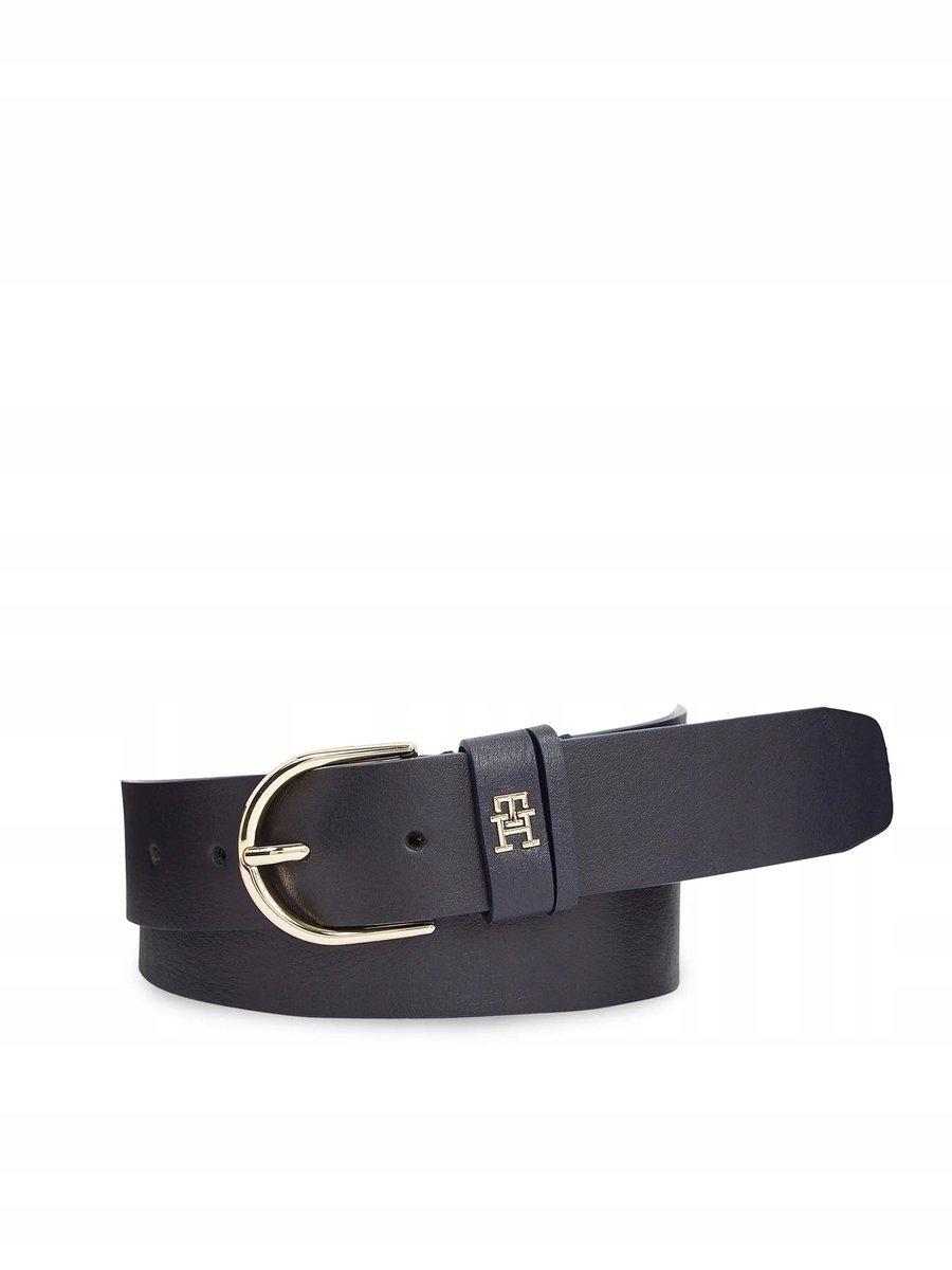 TOMMY HILFIGER PASEK DAMSKI CZARNY SKÓRZANY Z LOGO 125CM 17BA