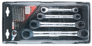 KS Tools Komplet kluczy z podwójną grzechotką pierścieniową  503.4364 Gear Plus TX-E, 4-częściowy, E6 x E8-E20 X E24 503.4364 - Klucze i nasadki - miniaturka - grafika 1