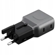 Ładowarki do telefonów - Ładowarka sieciowa Energea TravelGo Adapter 45 2xUSB-C 45W grafitowo-czarny - miniaturka - grafika 1