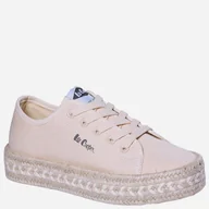 Trampki damskie - Trampki damskie materiałowe do kostki Lee Cooper LCW-25-44-3215L 36 24 cm Beżowe. Tenisówki i trampki damskie - miniaturka - grafika 1