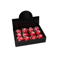 Bombki - Bombka szklana dekorowana 8 cm czerwono-biały - miniaturka - grafika 1