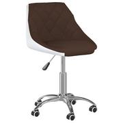 Fotele i krzesła biurowe - vidaXL Lumarko Obrotowe krzesło biurowe, brązowo-białe, sztuczna skóra 3088748 - miniaturka - grafika 1