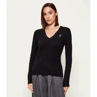 Swetry damskie - POLO RALPH LAUREN Wełniany sweter KIMBERLY Slim Fit z dodatkiem kaszmiru - miniaturka - grafika 1