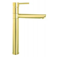 Baterie umywalkowe - Ferro Fiesta Gold bateria umywalkowa stojąca wysoka złoty połysk BFI2LG - miniaturka - grafika 1