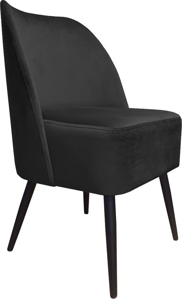 Atos Fotel DUNAJ VELVET czarny nowoczesny na metalowych nogach ATOS