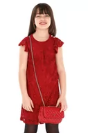 Sukienki i spódniczki dla dziewczynek - Guess sukienka dziecięca kolor czerwony mini prosta - miniaturka - grafika 1