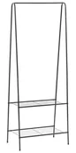 Wieszaki i stojaki - Czarny metalowy wieszak na ubrania z półkami R0-N47 - miniaturka - grafika 1