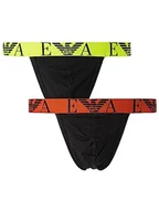 Paski - Emporio Armani Męski pasek Jock Strap (2 sztuki), czarny/czarny, L - miniaturka - grafika 1