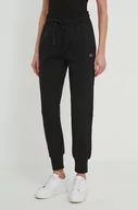 Spodnie damskie - Lacoste spodnie dresowe kolor czarny gładkie - miniaturka - grafika 1