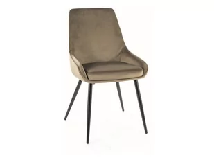 Krzesło welurowy COBE VELVET oliwkowe SIGNAL - Krzesła - miniaturka - grafika 1