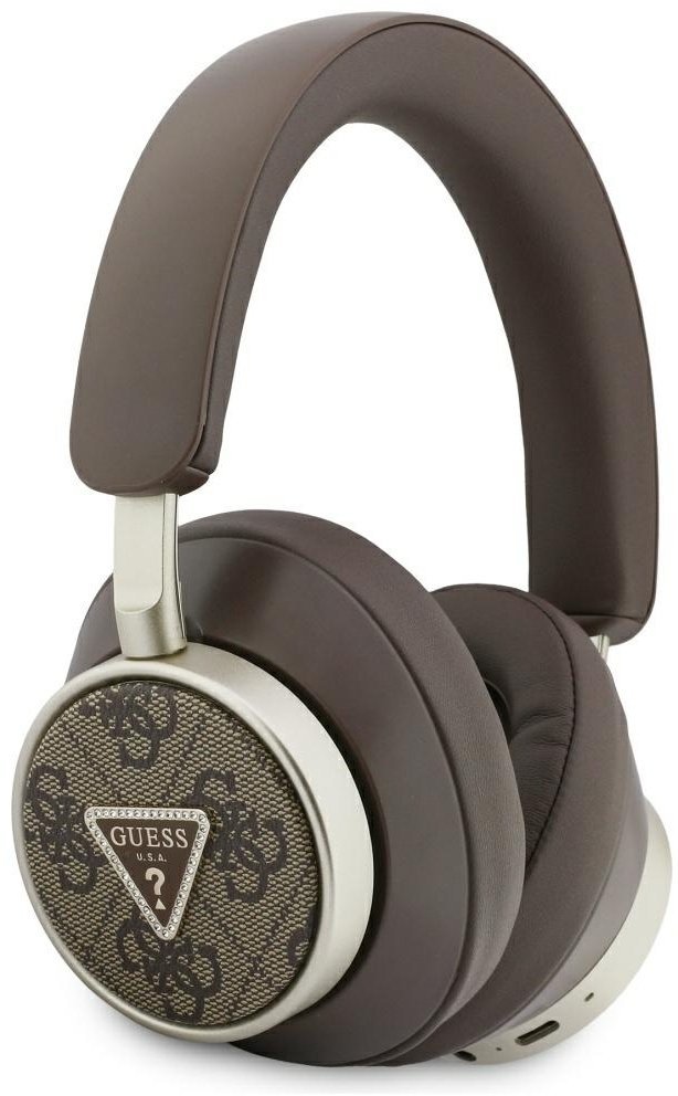 Guess 4G Triangle Logo Bluetooth ENC brązowy Słuchawki nauszne
