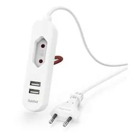 Ładowarki do telefonów - Hama Ładowarka sieciowa 2x USB-A, 1x el. Euro, 1,9 m 223202 Biała - miniaturka - grafika 1