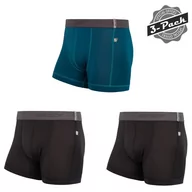 Bielizna sportowa męska - Spodenki męskie Sensor Coolmax Tech 3-Pack Rozmiar: M / Kolor: czarny/niebieski - miniaturka - grafika 1