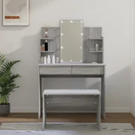Toaletki - Zestaw z toaletką i oświetleniem LED, szary dąb sonoma - miniaturka - grafika 1