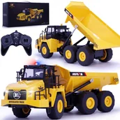 Zabawki zdalnie sterowane - DUŻA WYWROTKA CIĘŻARÓWKA ZDALNIE STEROWANA PRZEGUBOWA NA PILOTA LEDY DŹWIĘK - miniaturka - grafika 1