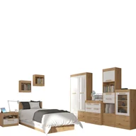 Zestawy mebli dla dzieci - Zestaw Mebli Młodzieżowych 8 Maximus MebloCross Dąb Endgrain / Granada Migdał - miniaturka - grafika 1
