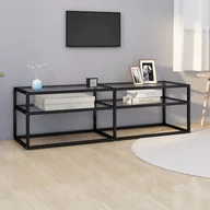 Szafki RTV - vidaXL Szafka pod TV, bezbarwna, 140x40x40,5 cm, szkło hartowane - miniaturka - grafika 1