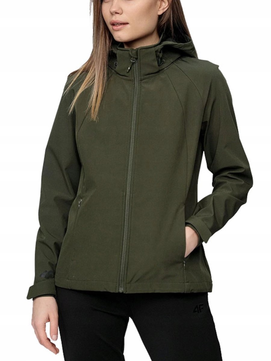 SOFTSHELL KURTKA damska 4F H4L21-SFD002-43S z membraną khaki jesień S S