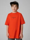 Koszulki dla chłopców - 4F T-shirt loose z nadrukiem chłopięcy - pomarańczowy 158/164 (12-14 lat) - miniaturka - grafika 1