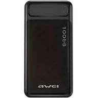 Powerbanki - AWEI PowerBank P5K 10000mAh 2.1A czarny/black 2xUSB - miniaturka - grafika 1