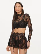 Piżamy damskie - Hunkemöller Bluzka Mya 205075 Czarny Slim Fit - miniaturka - grafika 1