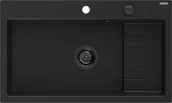 Zlewozmywaki - Mexen Omar zlewozmywak granitowy 1-komorowy 800 x 480 mm, czarny, syfon czarny - 6520801005-77-B - miniaturka - grafika 1