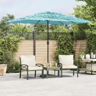 Parasol ogrodowy na stalowym słupku, niebieski, 300x200x250 cm Lumarko! - Parasole ogrodowe - miniaturka - grafika 1