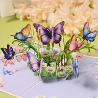 Inne - TEMU Ręcznie Robiona Kartka z Motylem 3D - Idealna na Urodziny, Walentynki i Dzień z Kopertą i Kartką z Życzeniami - miniaturka - grafika 1