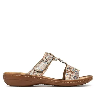 Klapki Rieker 608A0-93 Kolorowy - Klapki i japonki damskie - miniaturka - grafika 1