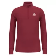 Koszulki i topy damskie - ODLO Męska koszulka Bl Top Turtle Neck L/S z suwakiem, Active Warm Eco Kids czerwony Deep Claret 128 159249 - miniaturka - grafika 1