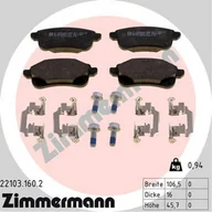 Klocki hamulcowe - Klocki hamulcowe - komplet ZIMMERMANN 22103.160.2 - miniaturka - grafika 1