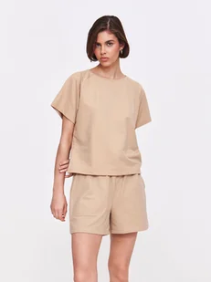 Beżowa bluza nierozpinana - Bluzy damskie Beżowa bluza nierozpinana - Bluzy damskie - miniaturka - grafika 1