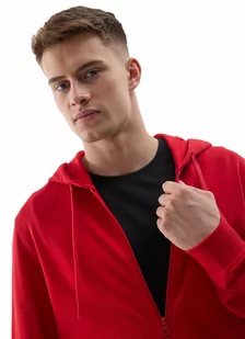 Bluza męska 4F Sportowa Rozpinana z kapturem czerwona - Bluzy męskie - miniaturka - grafika 3