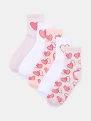 Skarpetki dla dzieci - Sinsay - Prążkowane skarpetki 5 pack - fioletowy - miniaturka - grafika 1