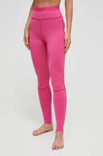 Spodnie sportowe damskie - Icebreaker legginsy funkcyjne ZoneKnit 260 kolor różowy - grafika 1