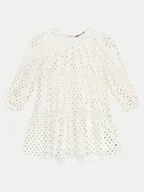 Sukienki i spódniczki dla dziewczynek - Tommy Hilfiger Sukienka elegancka Foil Star Dress Ls KG0KG08210 M Écru Regular Fit - miniaturka - grafika 1