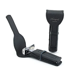 Haryali London Skórzana maszynka do golenia – ochrona golarki na mokro z prawdziwej skóry – skórzane etui na golarkę – ręcznie wykonane skórzane etui - Maszynki do golenia i wkłady - miniaturka - grafika 1