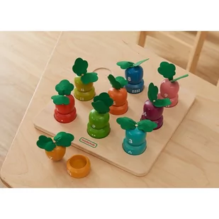 MASTERKIDZ Tablica Edukacyjna Warzywa Nauka Liczb i Kolorów Montessori - Układanki dla dzieci - miniaturka - grafika 3
