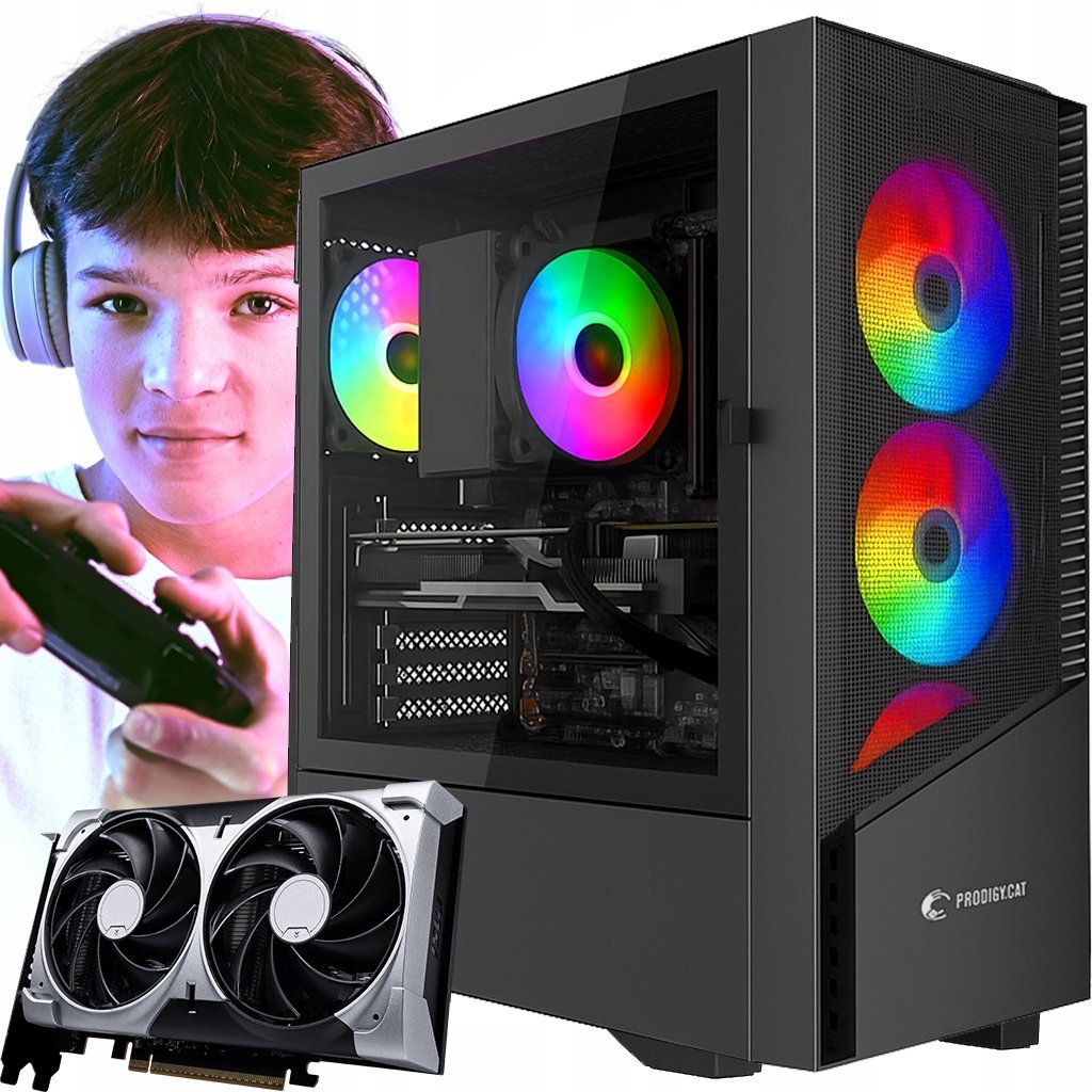 Komputer gamingowy RTX 3050 GeForce AMD Ryzen 5 32GB RAM 1TB SSD Windows 11
