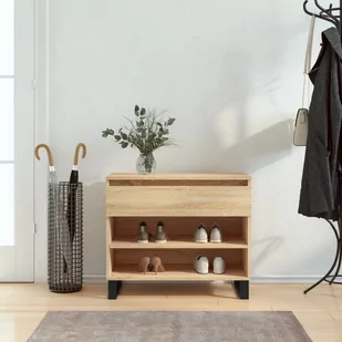 vidaXL Szafka na buty, dąb sonoma, 70x36x60cm, materiał drewnopochodny - Wieszaki i stojaki - miniaturka - grafika 1