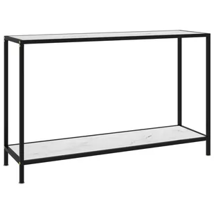 VidaXL Stolik konsolowy, biały, 120x35x75 cm, szkło hartowane 322841 VidaXL - Ławy i stoliki kawowe - miniaturka - grafika 1