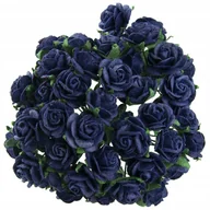 Zabawki kreatywne - KWIATY papierowe RÓŻE ciemnoniebieskie 15mm 50szt - miniaturka - grafika 1