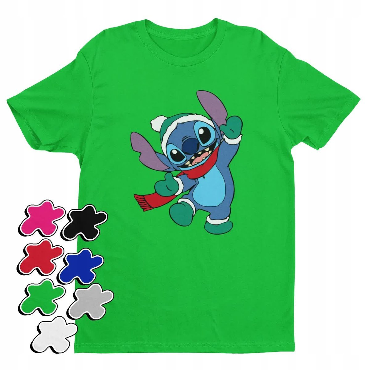 Koszulka T-Shirt Dziecięca Z Nadrukiem Stitch Święta Prezent -L 146-152