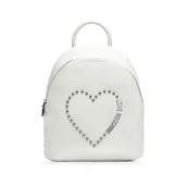 Plecaki - Love Moschino, Women's Backpack Jc4226 Calf Leather Biały, female, - miniaturka - grafika 1