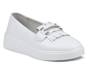 Półbuty damskie skórzane wsuwane na platformie białe S.BARSKI LR590-41 - Półbuty damskie Półbuty damskie skórzane wsuwane na platformie białe S.BARSKI LR590-41 - Półbuty damskie - miniaturka - grafika 1