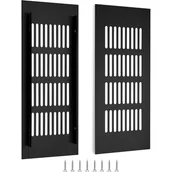 Kratki wentylacyjne - Kratka wentylacyjna, kratka wentylacyjna aluminiowa do wentylacji szaf i pomieszczeń, 20x8cm, czarna, 2 sztuki - miniaturka - grafika 1