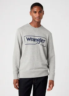 Wrangler Frame Logo Sws Męska Bluza Klasyczna Mid Grey Mel W6H1Hax37-2Xl - Bluzy męskie - miniaturka - grafika 1