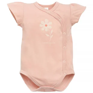 PINOKIO BODY ROZPINANAE KROTKI REKAW SUMMER GARDEN ROZOWY 56 - Body dla niemowląt - miniaturka - grafika 1