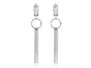 Srebrne klipsy Regina z łańcuszkami