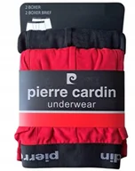 Majtki męskie - PIERRE CARDIN Bokserki majtki bawełniane 2szt 2pak czarne czerwone XL - miniaturka - grafika 1